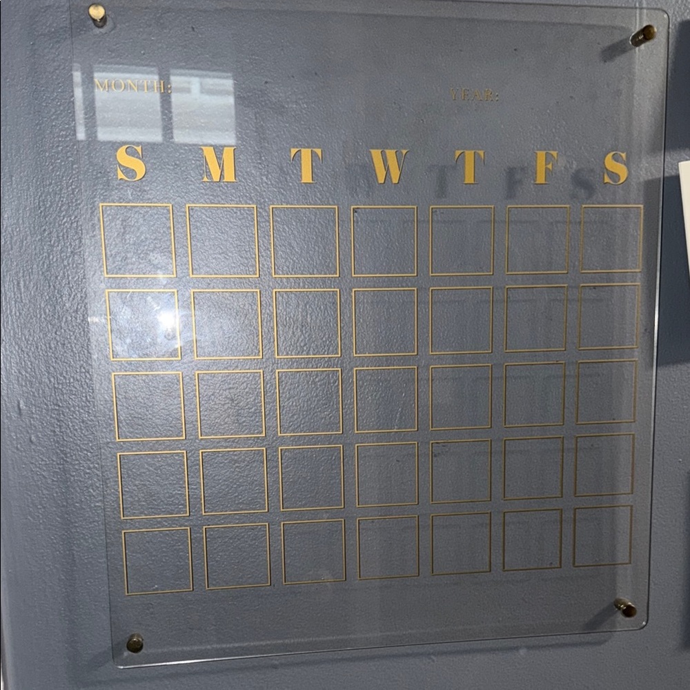 Acrylic Wall Calendar with Gold Accents